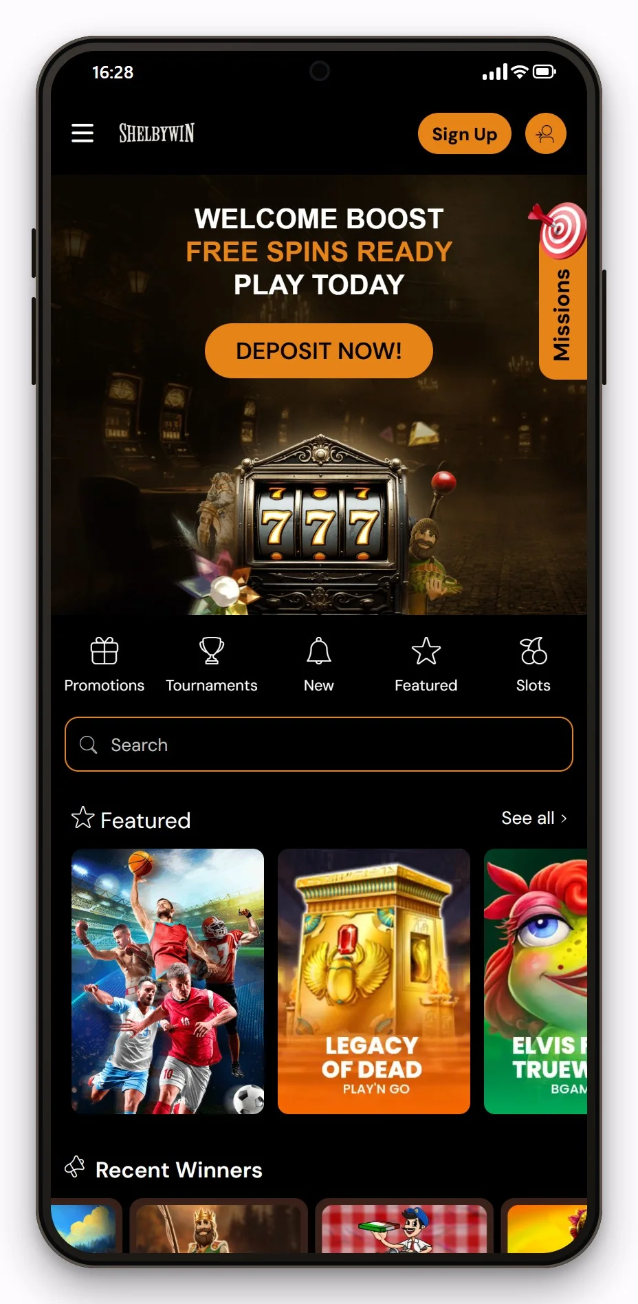 cashlib casinos: ShelbyWin on mobile, the home page
