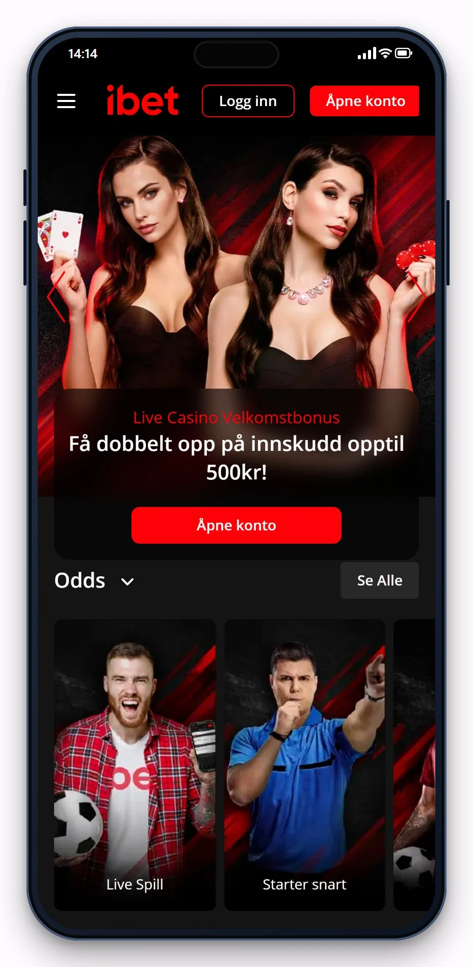 cashlib casino norge: iBet i mobilen, spill-lobbyen