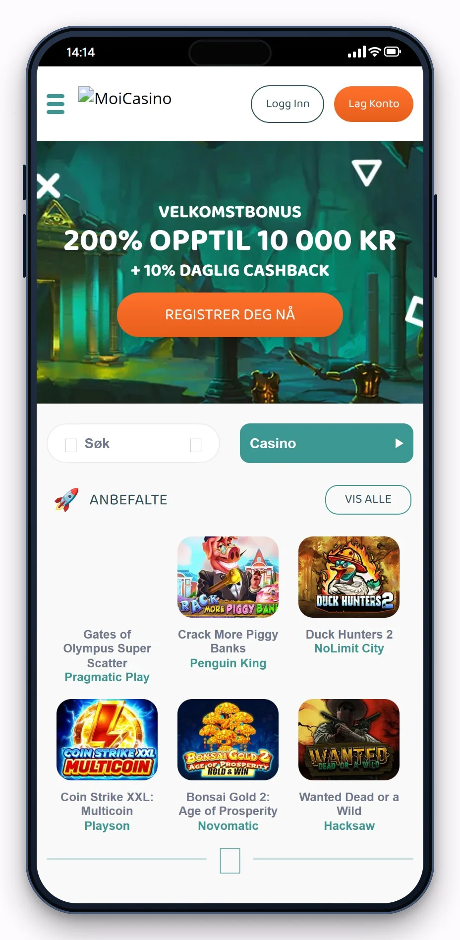 norske casinoer med cashlib: Moi Casino i mobilen