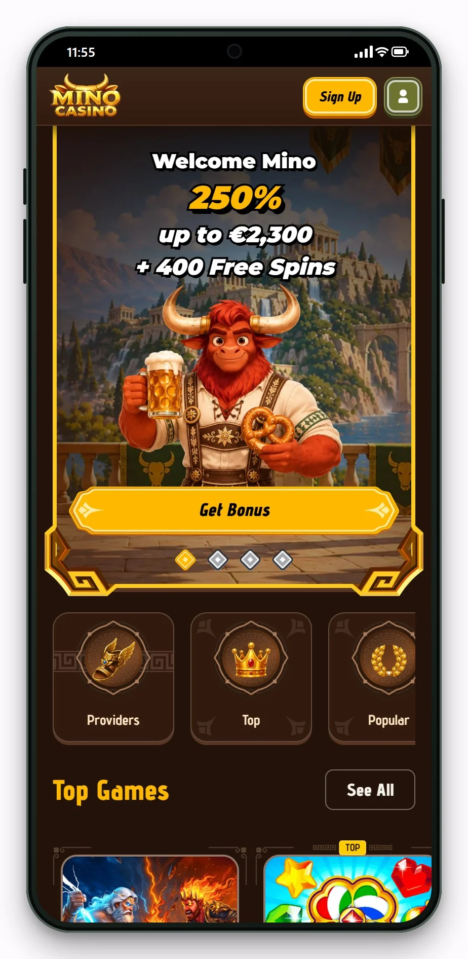 cashlib casino: Mino Casino i mobilen, lobbyn