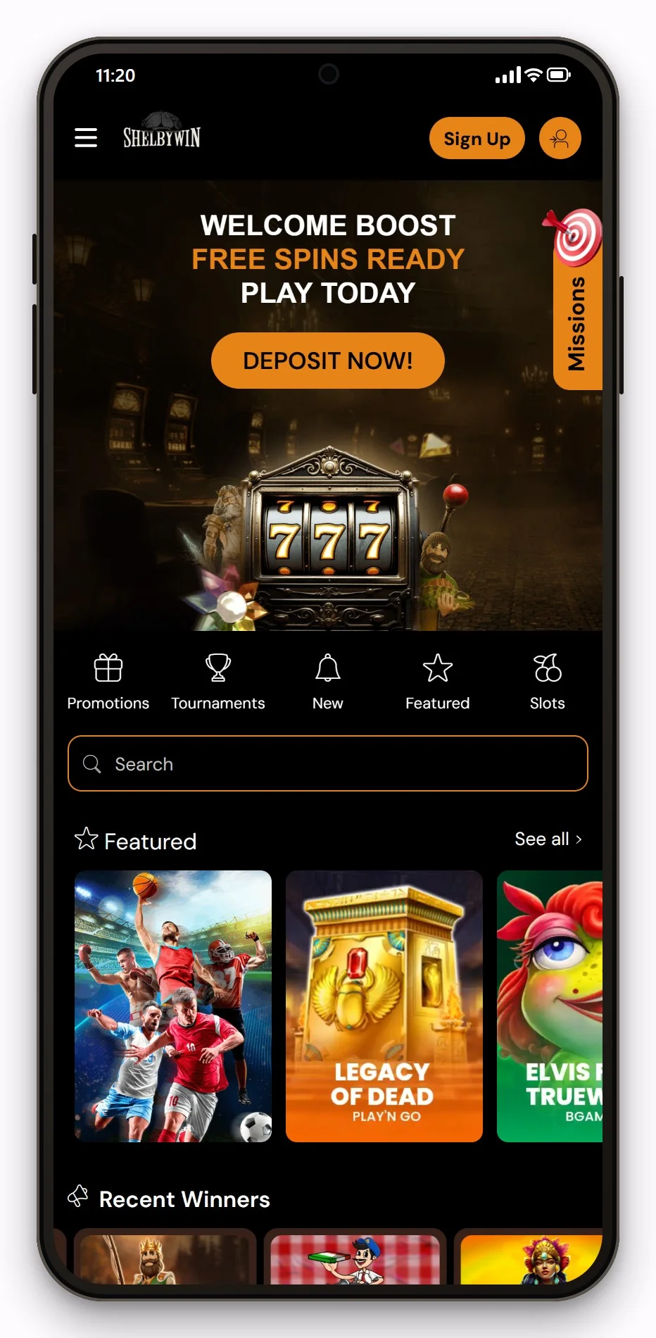 cashlib casino: ShelbyWin on mobile, the home page